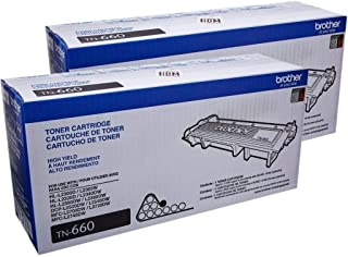 Genuine High Yield Toner Cartridge, TN660, Replacement Black Toner, Page Yield Up to 2,600 Pages (2)